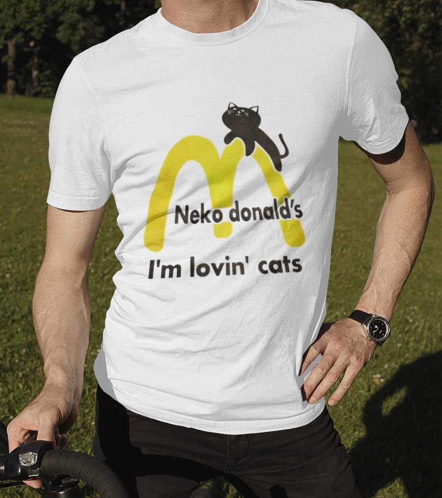 Neko Donald's I'm Lovin' Cats Black Cat Golden Arches T-Shirt