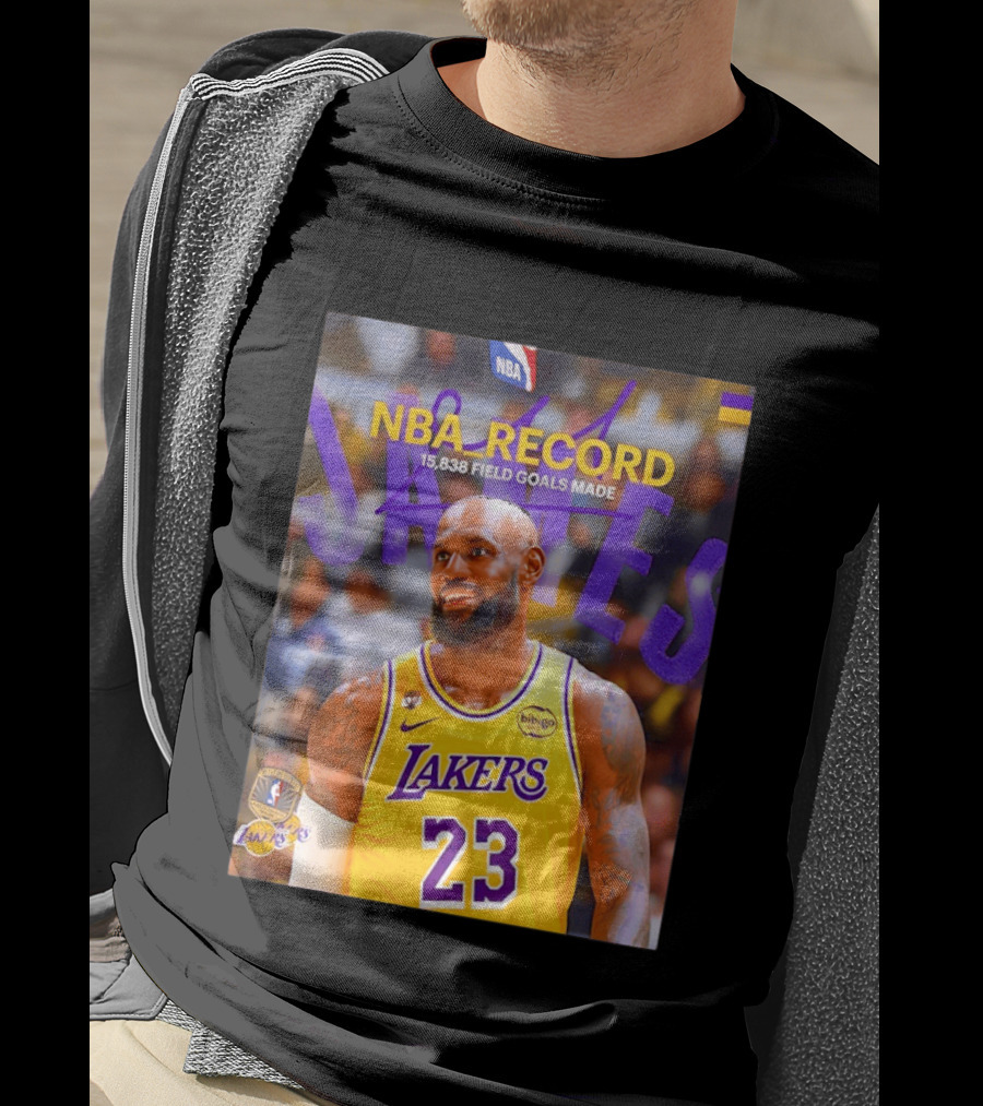NBA Record LeBron James 15838 Field Goals Made Lakers 23 T-Shirt