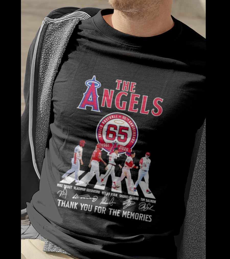 The Angels Baseball 65th Anniversary 1961 2026 Legends Thank You For The Memories T-Shirt