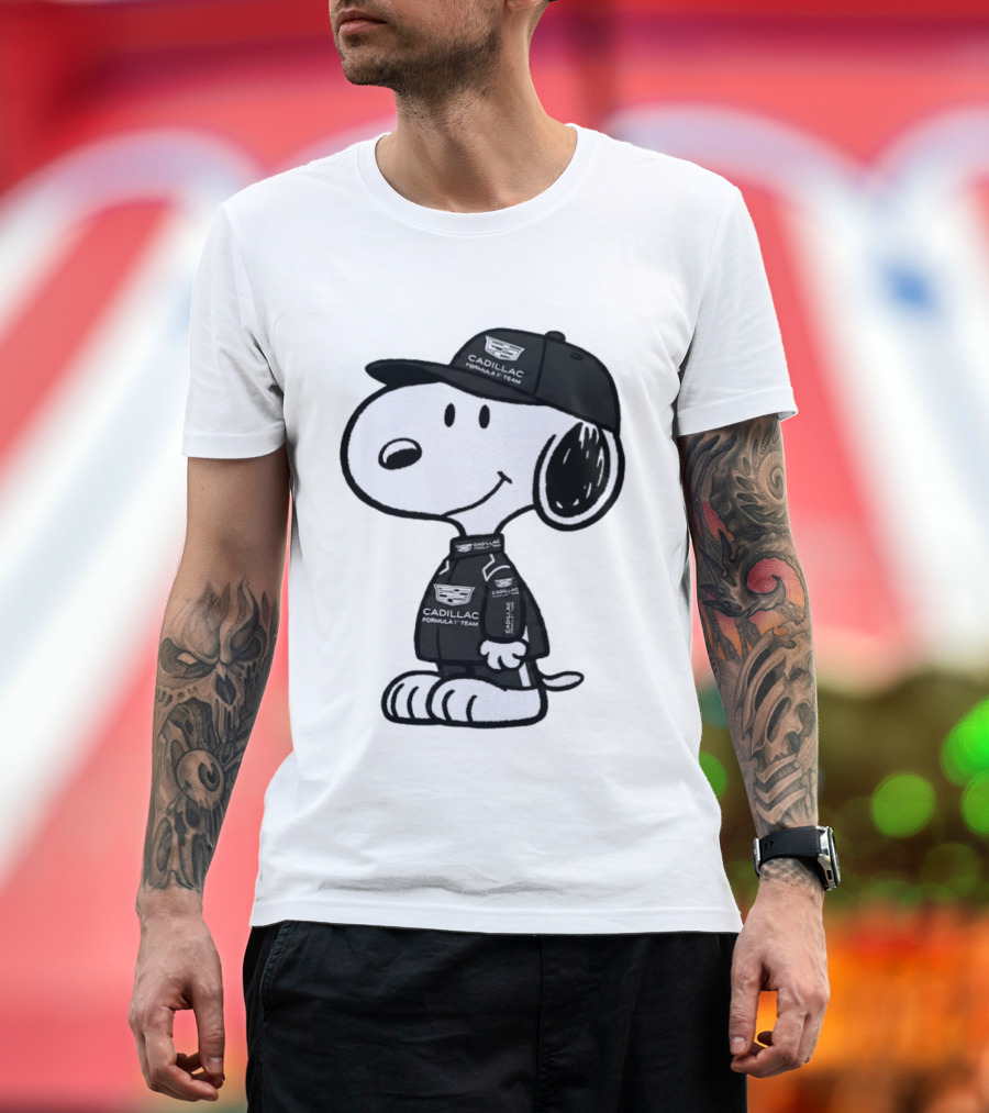 Snoopy Cadillac Formula 1 Team Racing Outfit T-Shirt