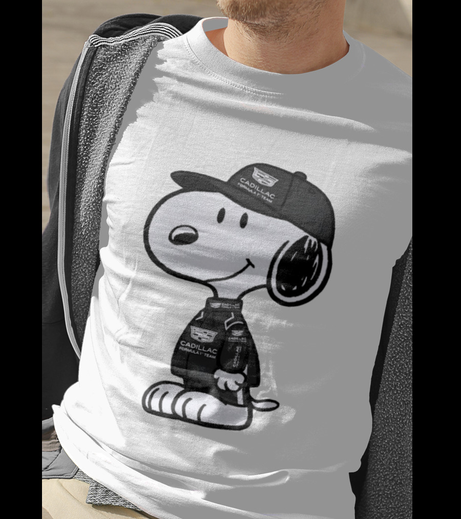 Snoopy Cadillac Formula 1 Team Racing Outfit T-Shirt