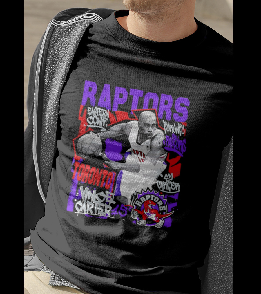 Toronto Raptors Vince Carter Chalked Up Player 15 Paint T-Shirt