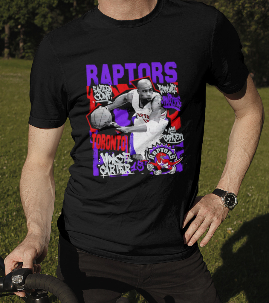 Toronto Raptors Vince Carter Chalked Up Player 15 Paint T-Shirt