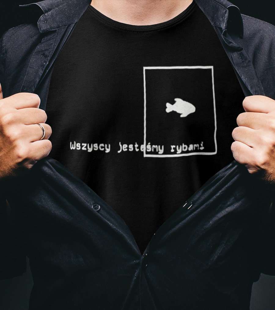 Wszyscy Jestesmy Rybami Fish Sketch Minimalist T-Shirt