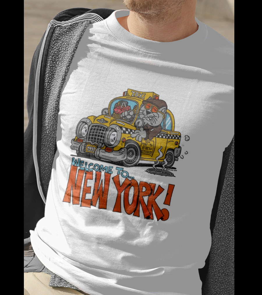 Welcome To New York Taxi Cat Adventure 1937 T-Shirt