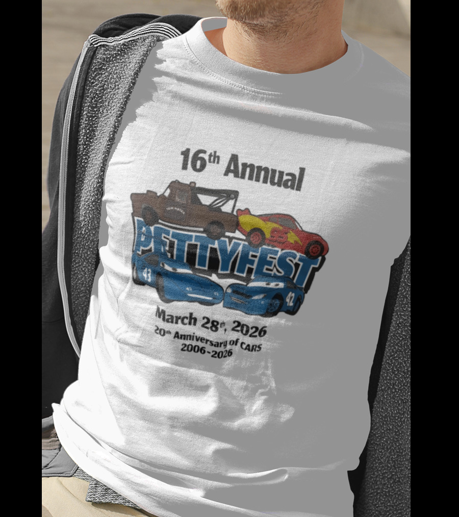 16th Annual Pettyfest March 28th 2026 20th Anniversary Of Cars 2006 2026 T-Shirt