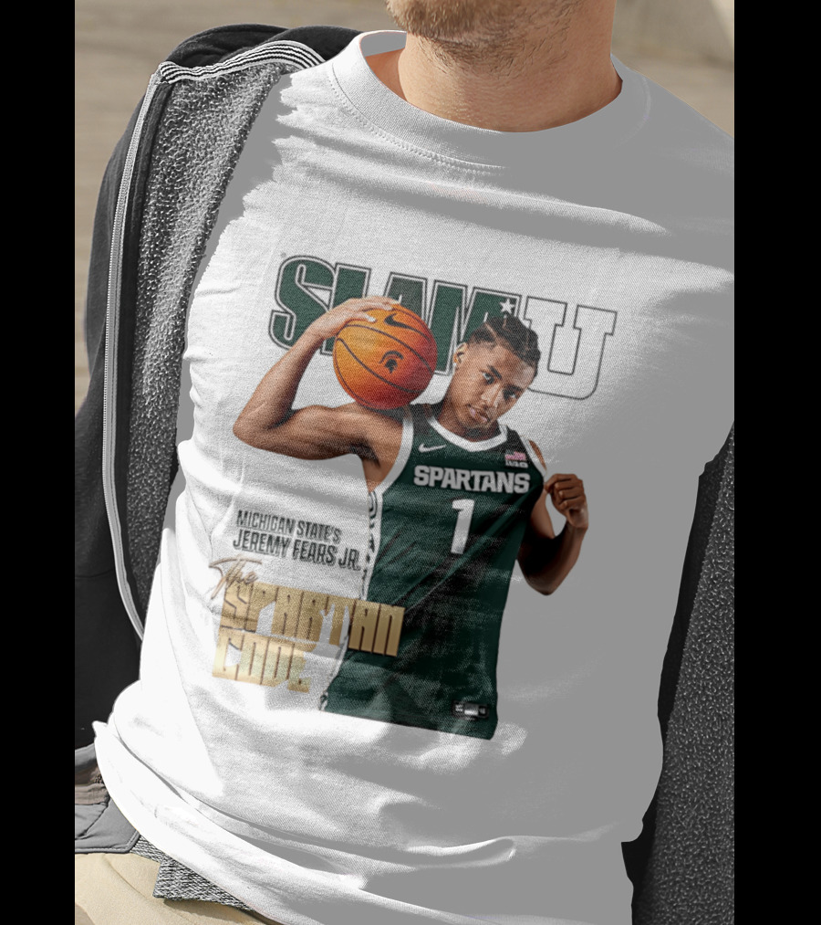 SlamU Jeremy Fears Jr Spartans The Spartan Code Michigan State T-Shirt