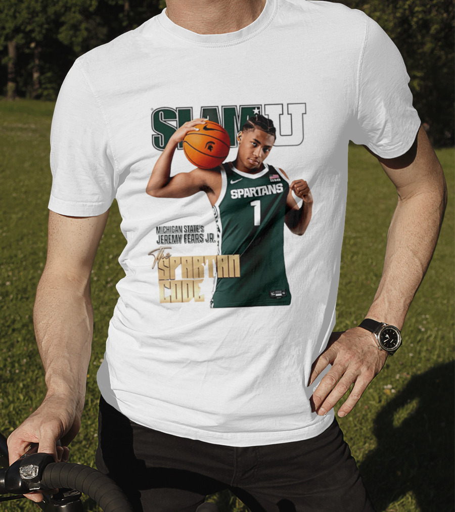 SlamU Jeremy Fears Jr Spartans The Spartan Code Michigan State T-Shirt