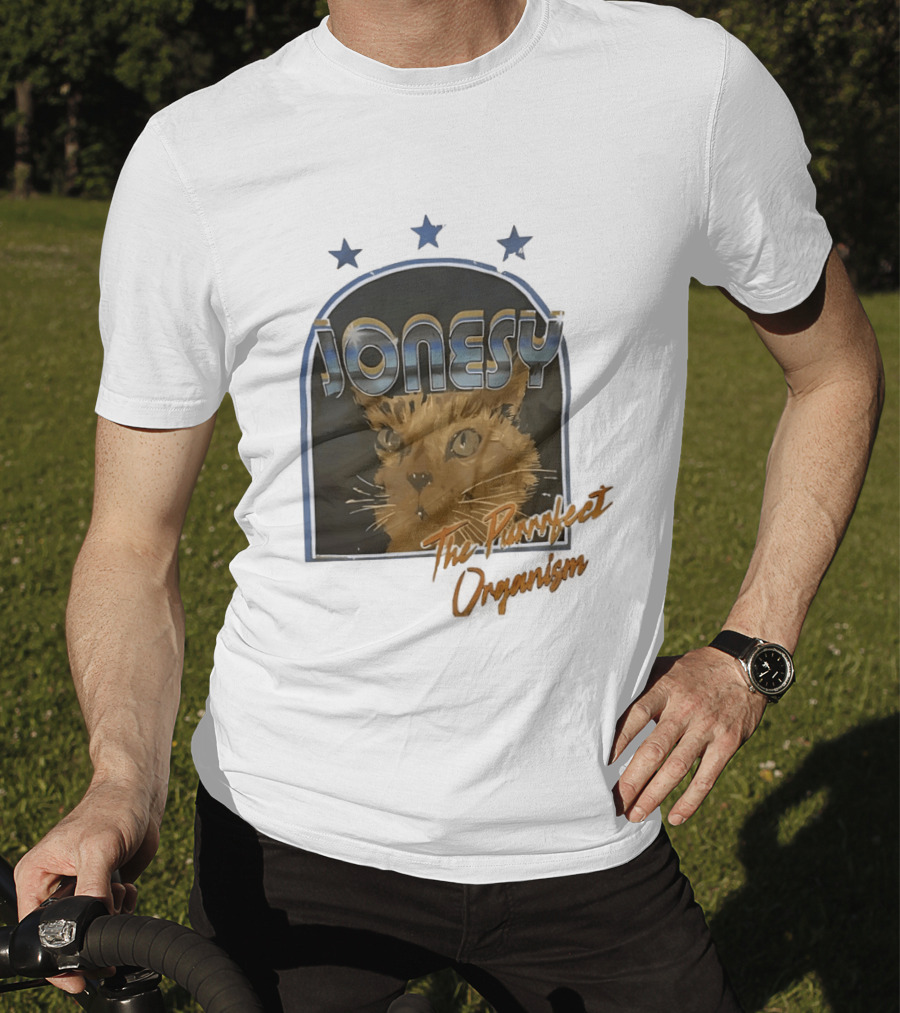 Jonesy The Purrfect Organism Cat Face Three Stars T-Shirt