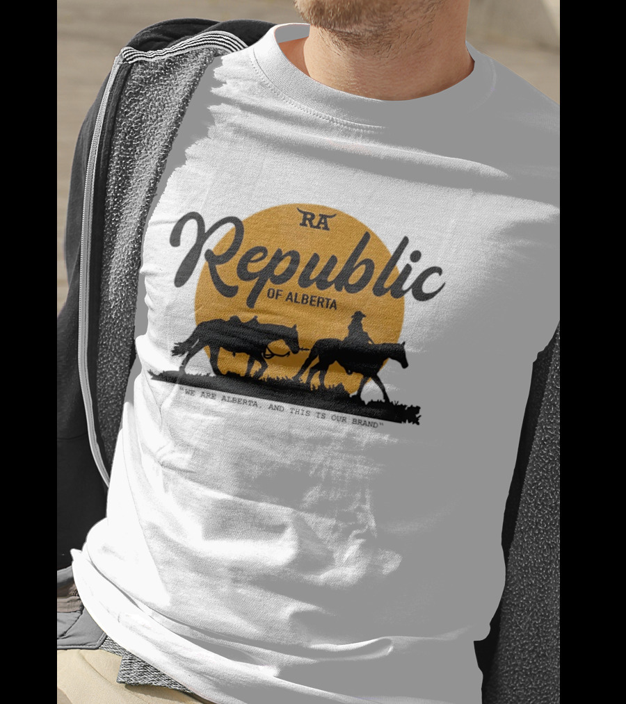 Republic Of Alberta We Are Alberta Brand Vintage Western Cowboy T-Shirt