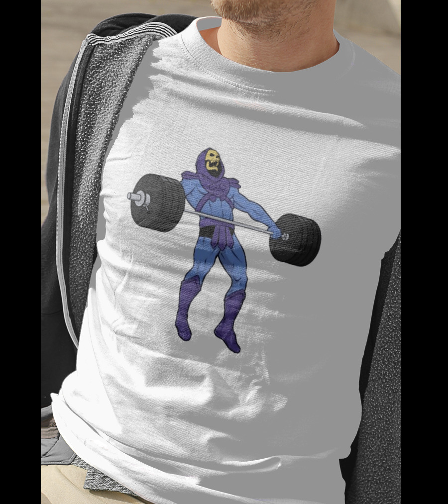 Skeletor Weightlifting Masters Of The Universe Cartoon Strength Snatch T-Shirt