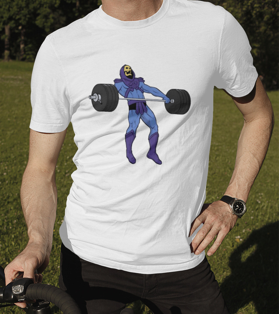Skeletor Weightlifting Masters Of The Universe Cartoon Strength Snatch T-Shirt