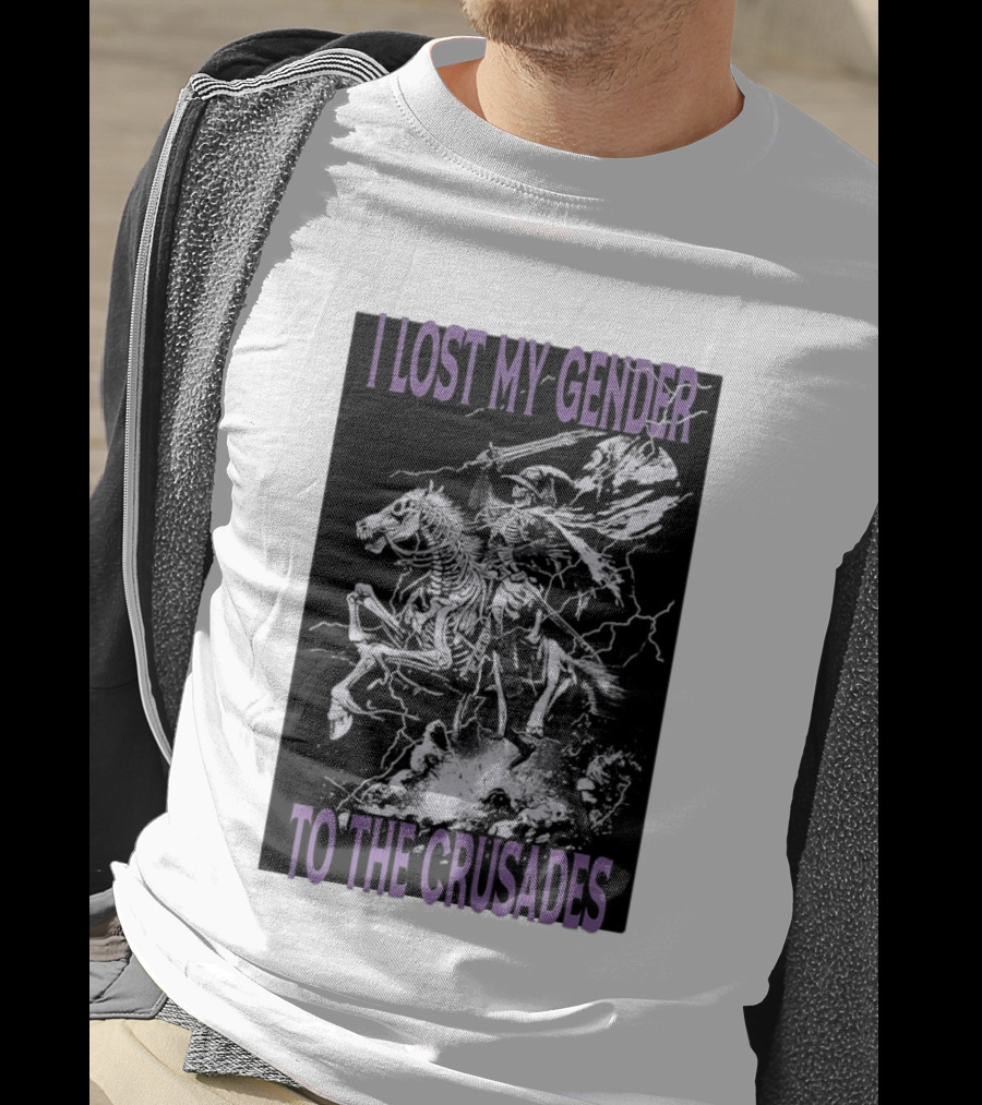 I Lost My Gender To The Crusades Skeleton Riding Horse Skeleton T-Shirt