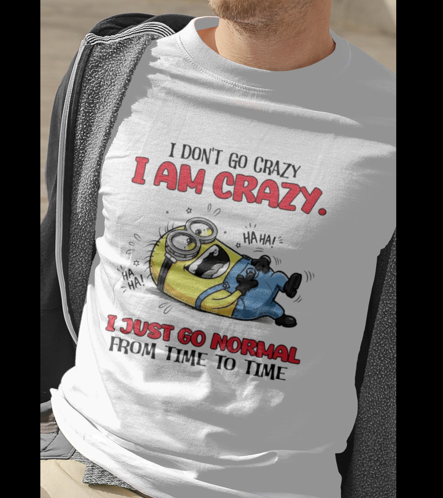 Minion I Don't Go Crazy I Am Crazy Haha I Just Go Normal From Time To Time T-Shirt