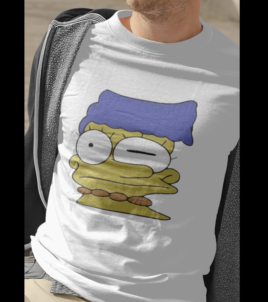 Smeared Marge Simpson Meme Face Cartoon T-Shirt