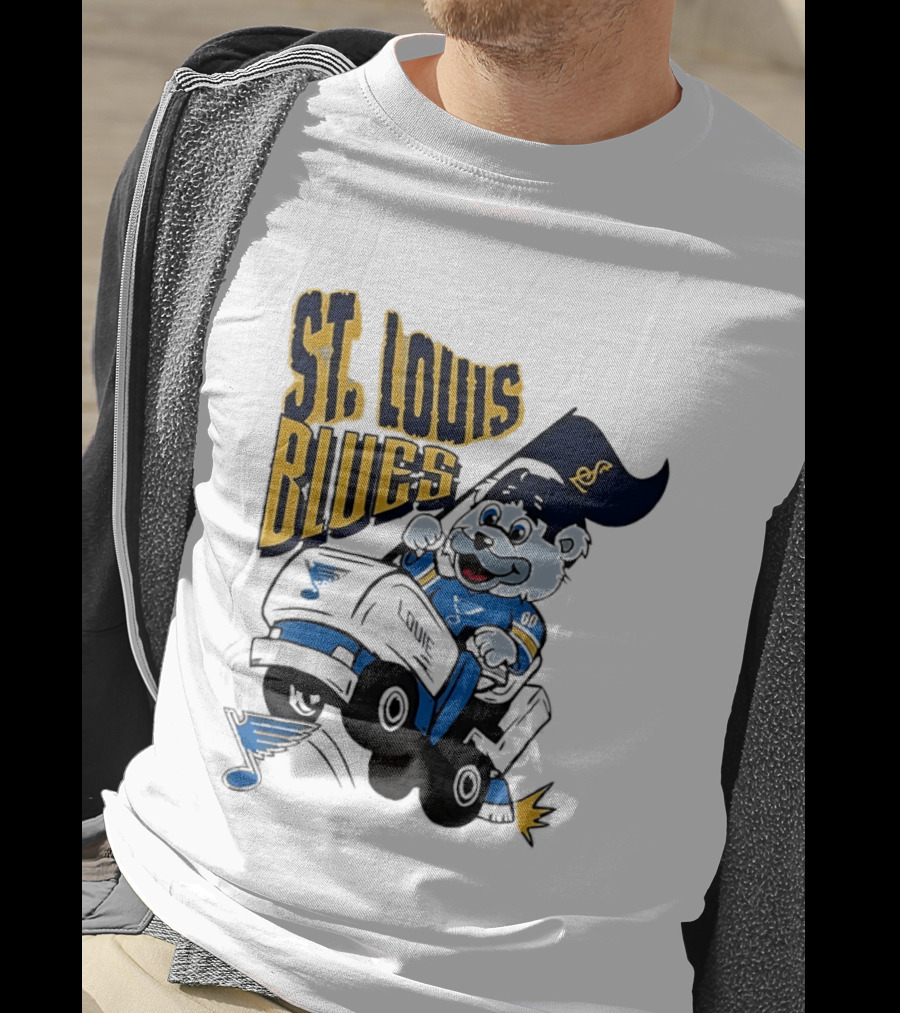 St Louis Blues Hockey Zamboni Bear Driving T-Shirt