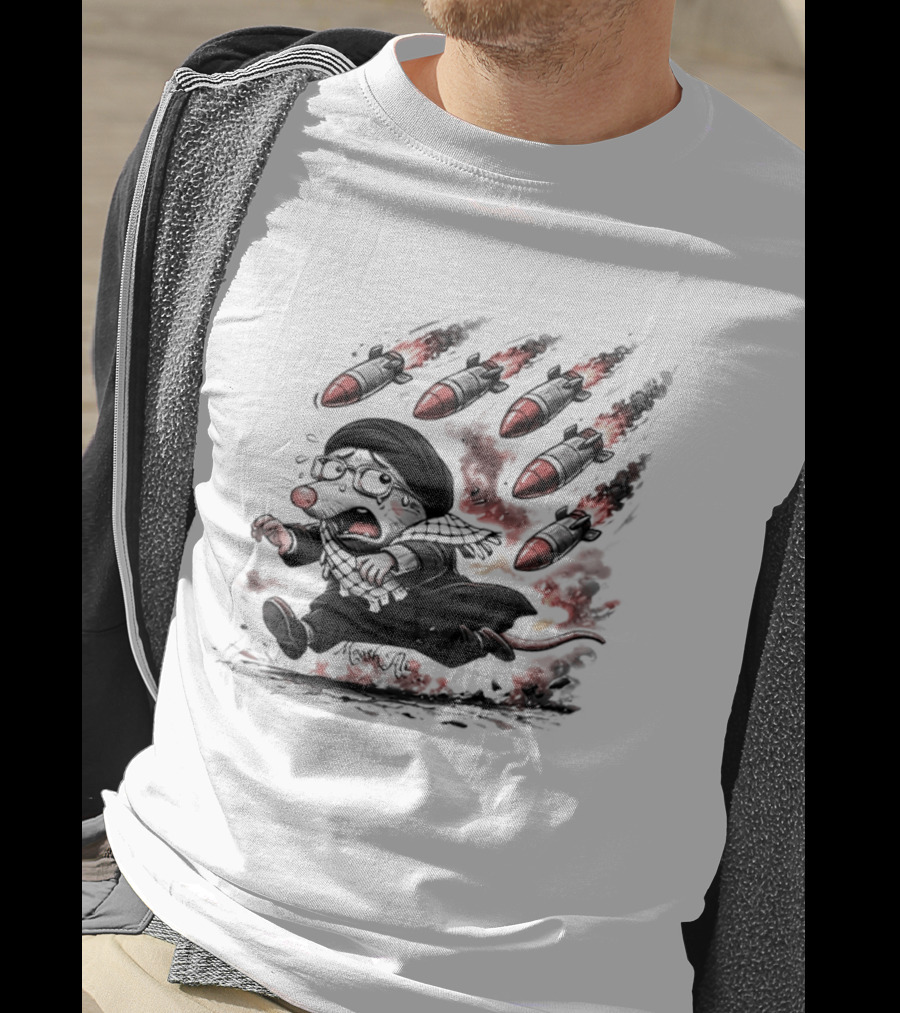 Mooshali Mouse Running From Rocket Attack Meme Cartoon T-Shirt