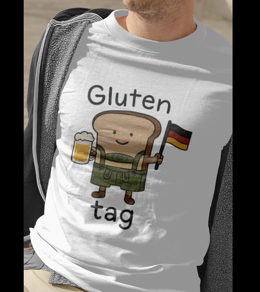 Gluten Tag Bread Character Lederhosen Beer German Flag T-Shirt
