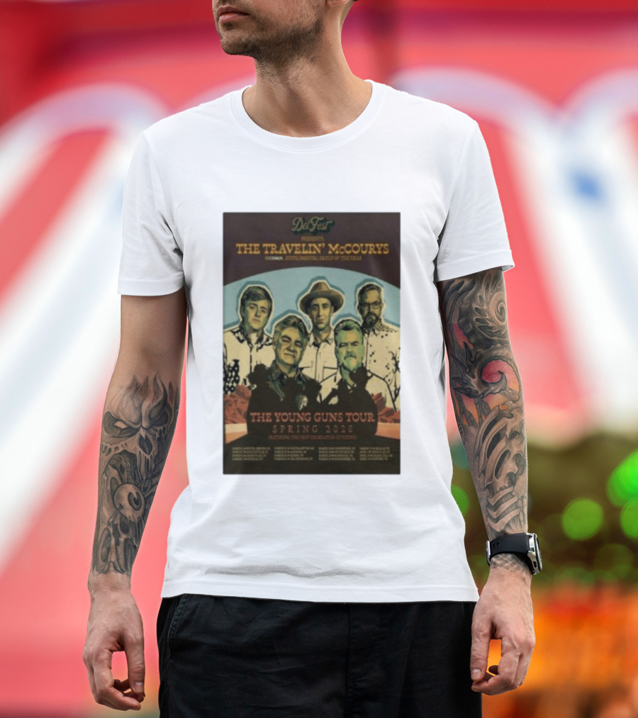 DelFest Presents The Travelin' McCourys IBMA Instrumental Group Of The Year The Young Guns Tour Spring 2026 Featuring The Next Generation Of Pickers T-Shirt