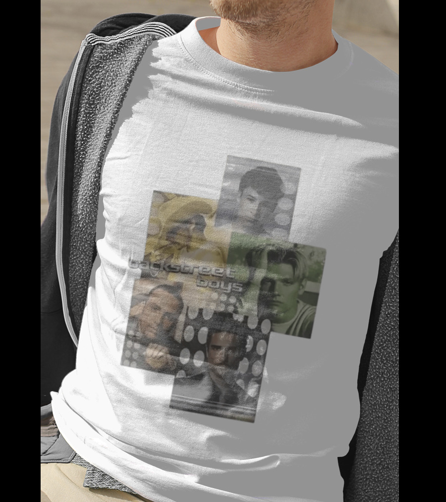 Backstreet Boys 2000 Era Original Justin Bieber Style Collage T-Shirt