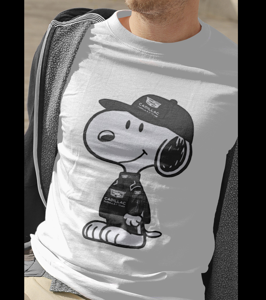 Peanuts Snoopy Cadillac Formula 1 Team Racing Outfit T-Shirt
