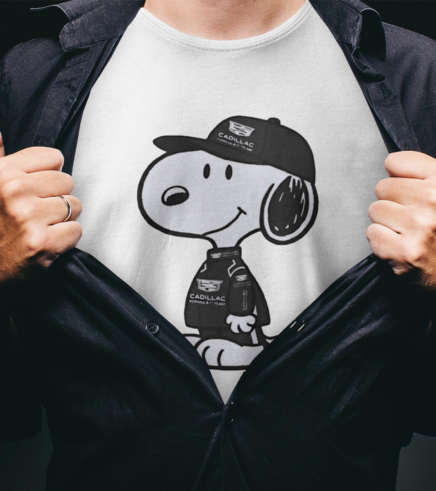 Peanuts Snoopy Cadillac Formula 1 Team Racing Outfit T-Shirt