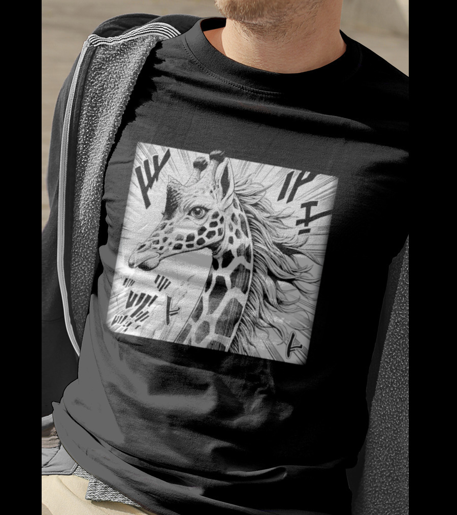 Giraffe Anime Aesthetic Colorful Pop Art Cartoon T-Shirt