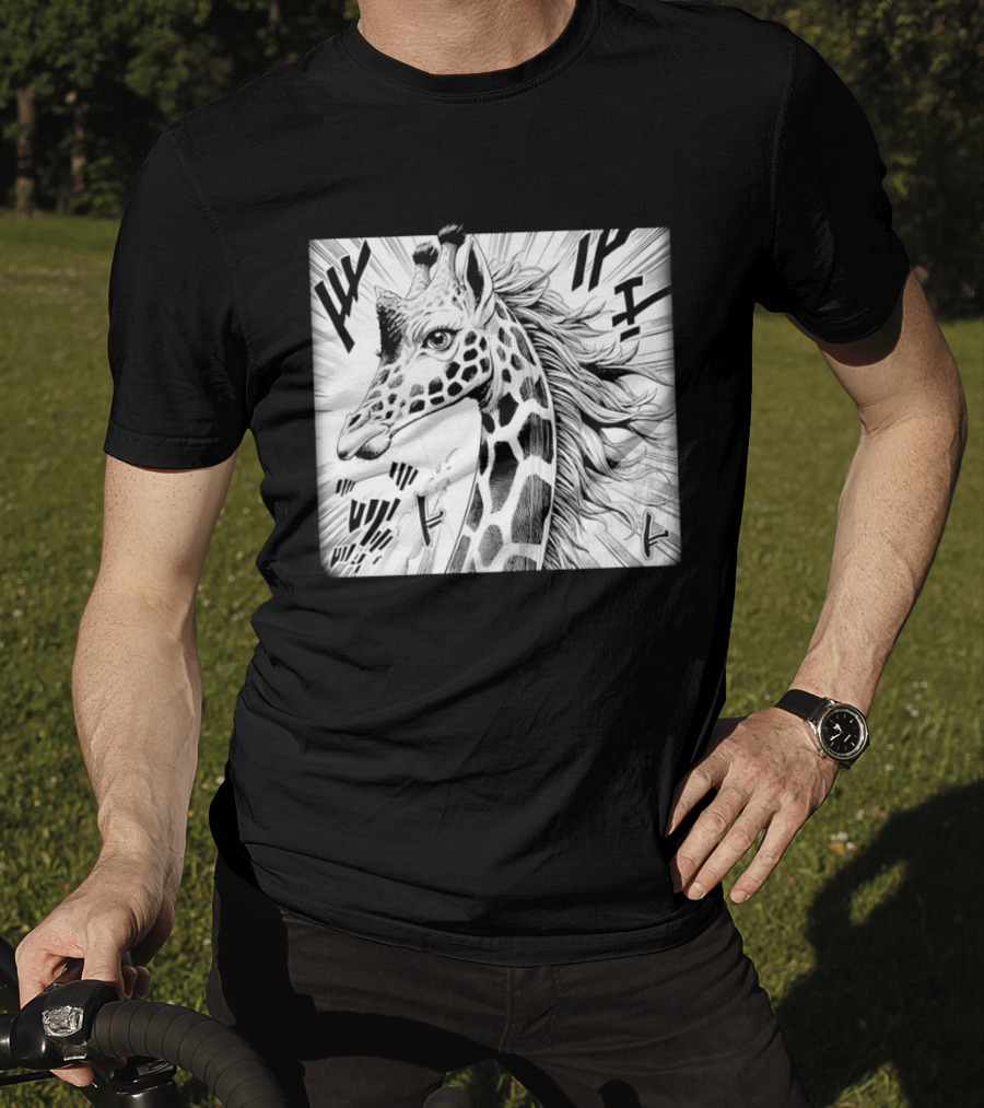 Giraffe Anime Aesthetic Colorful Pop Art Cartoon T-Shirt