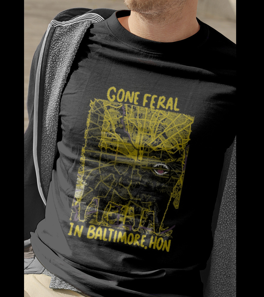 Gone Feral In Baltimore Hon Crab Motif T-Shirt