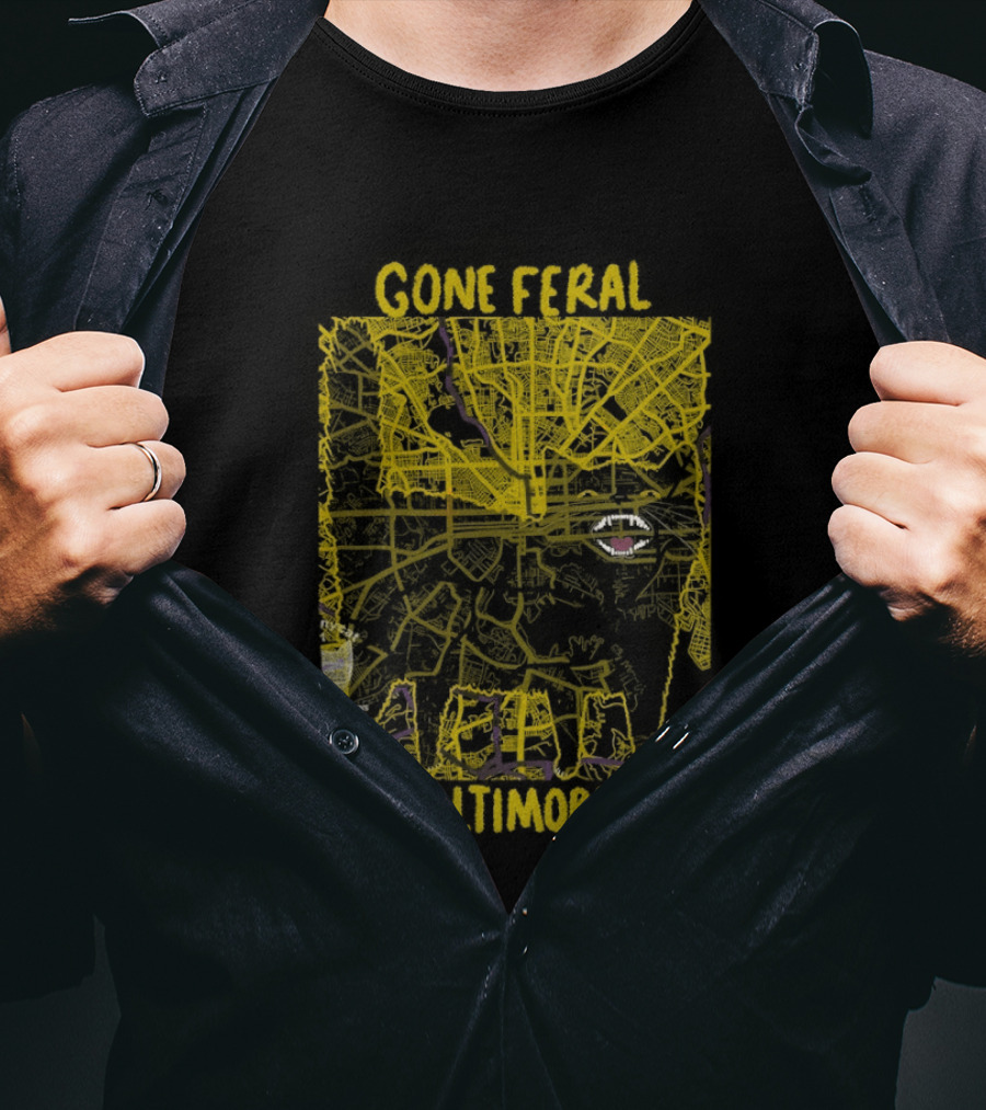 Gone Feral In Baltimore Hon Crab Motif T-Shirt