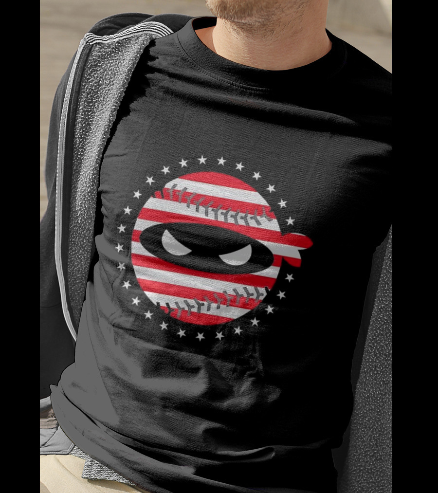 Paul Skenes Pitching Ninja Baseball Stars USA Flag T-Shirt