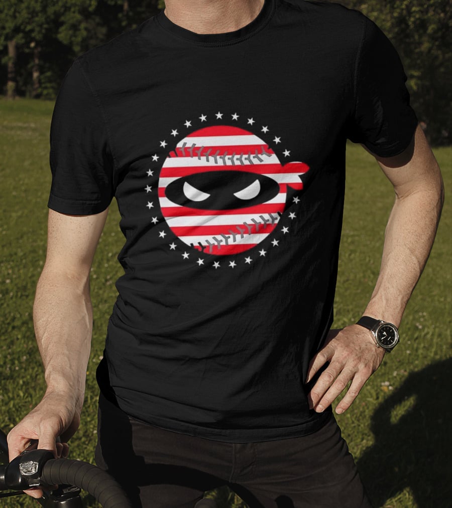 Paul Skenes Pitching Ninja Baseball Stars USA Flag T-Shirt