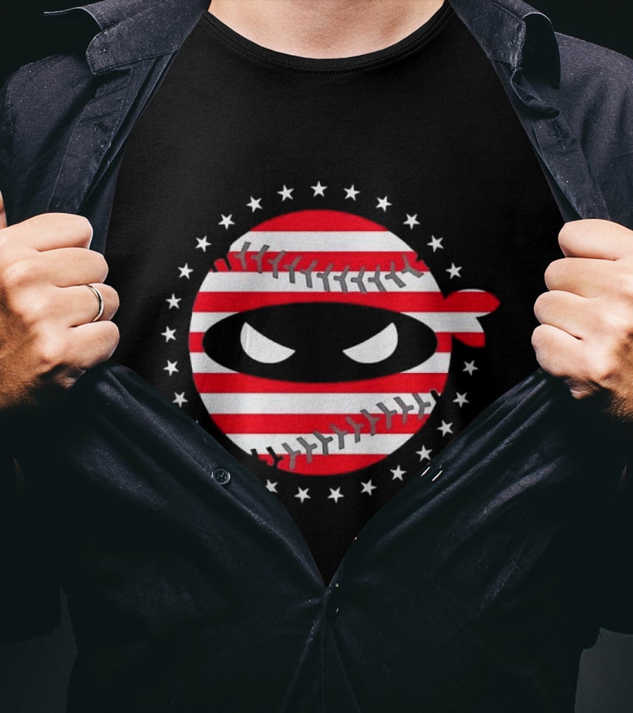 Paul Skenes Pitching Ninja Baseball Stars USA Flag T-Shirt