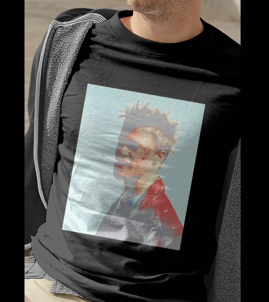 Brad Pitt Fight Club Smoking Tyler Durden Red Jacket Iconic Image T-Shirt