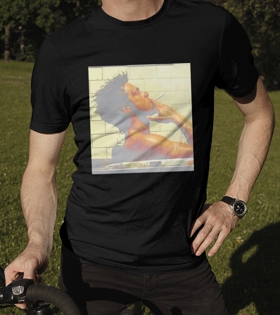 Brad Pitt Fight Club Bathroom Scene Smoking T-Shirt