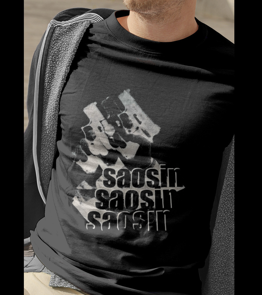 Saosin Band Triple Text Pistol T-Shirt