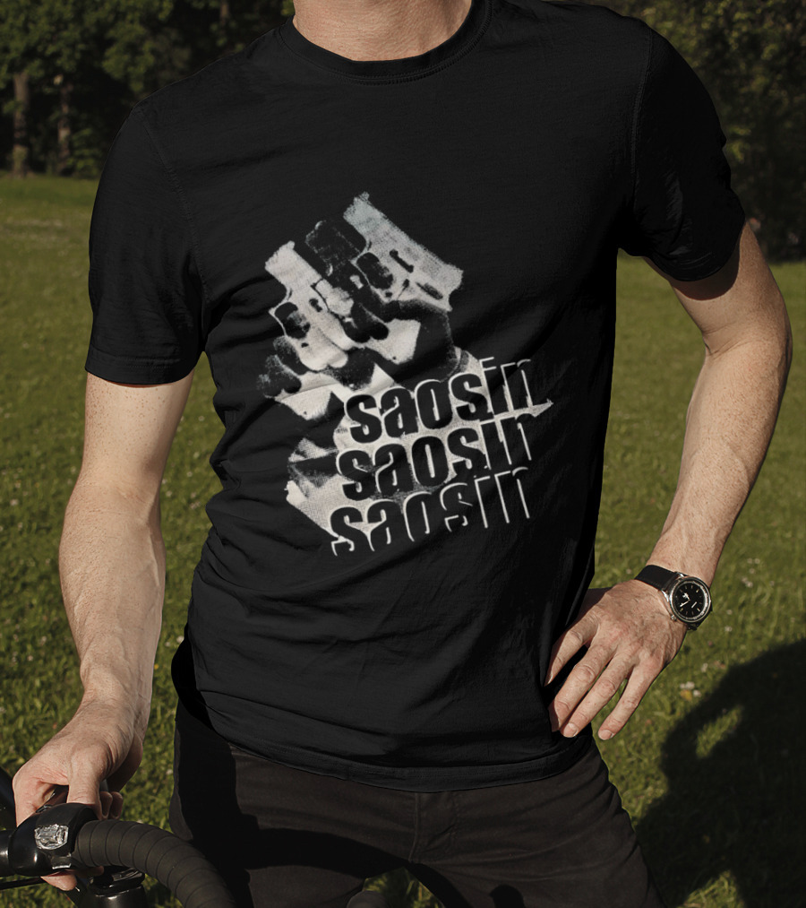 Saosin Band Triple Text Pistol T-Shirt
