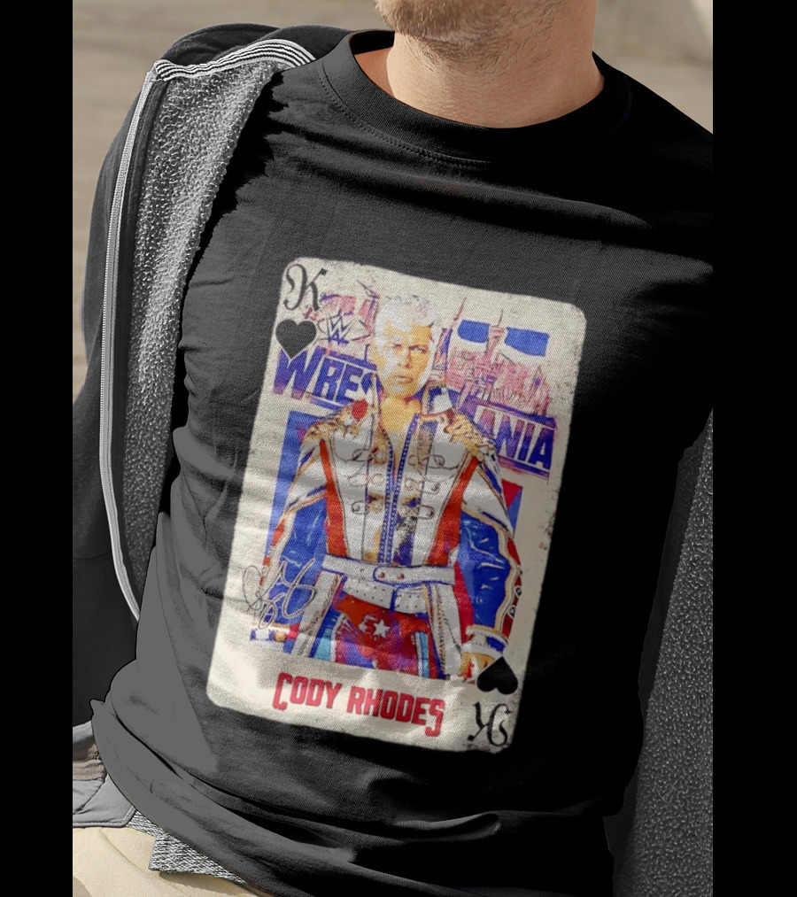 WrestleMania Cody Rhodes The American Nightmare WWE Playing Card T-Shirt
