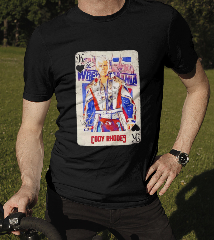 WrestleMania Cody Rhodes The American Nightmare WWE Playing Card T-Shirt