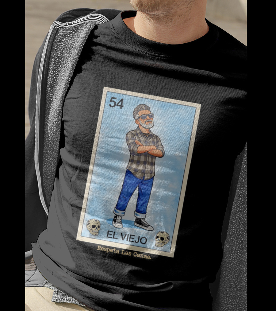 El Viejo 54 Loteria Card Respeta Las Canas Hipster T-Shirt