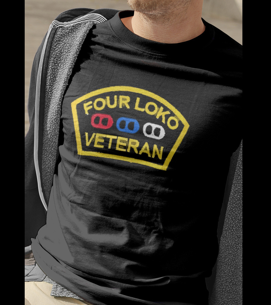 Four Loko Veteran Red Blue White T-Shirt