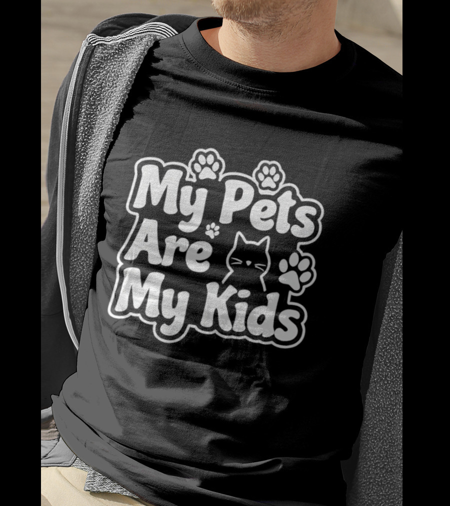 My Pets Are My Kids Cat Paw Prints T-Shirt