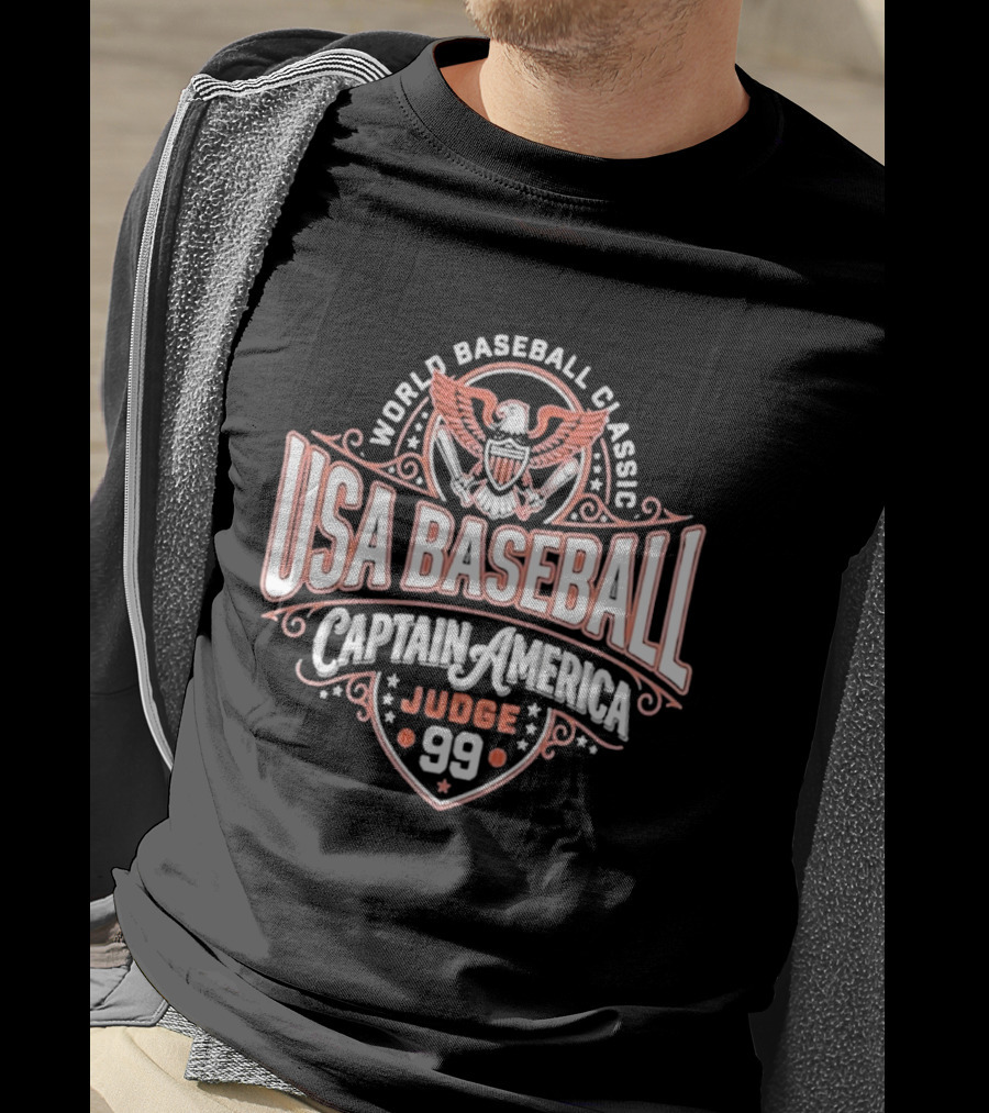 World Baseball Classic USA Baseball Captain America Judge 99 T-Shirt