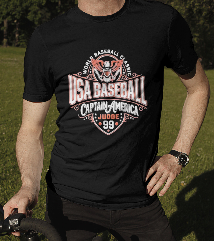World Baseball Classic USA Baseball Captain America Judge 99 T-Shirt