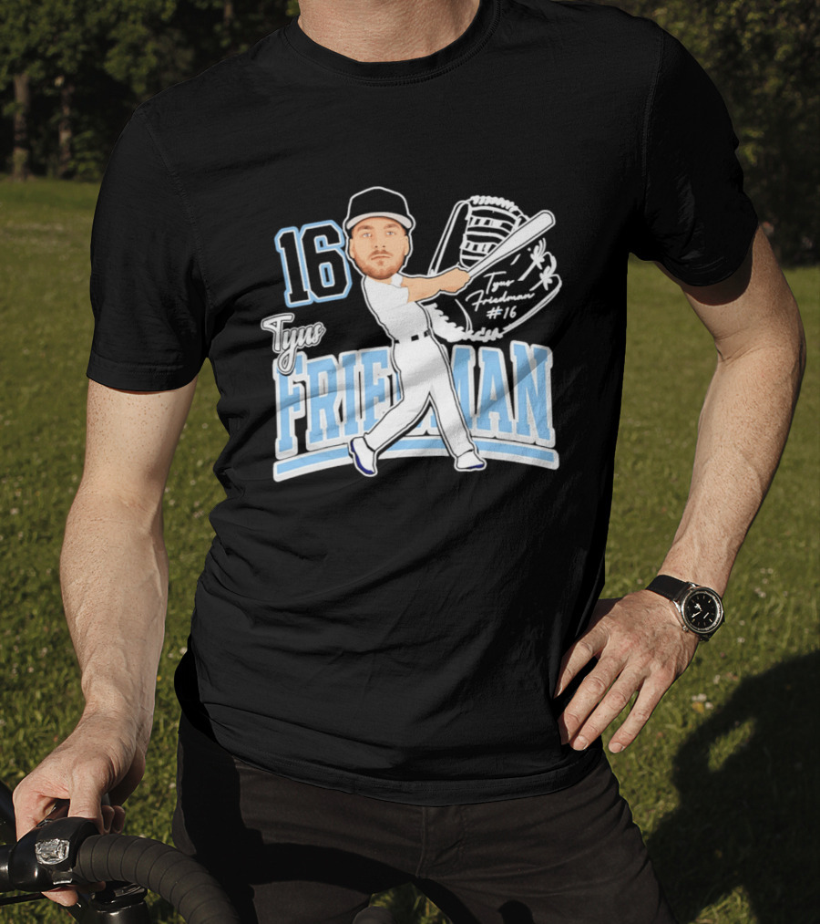 Tyus Friedman 16 Baseball Player Caricature 2026 T-Shirt