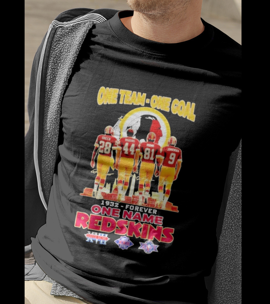 One Team One Goal One Name Washington Redskins Forever 1932 Green Riggins Monk Johnson Axc 1991 1992 1999 T-Shirt