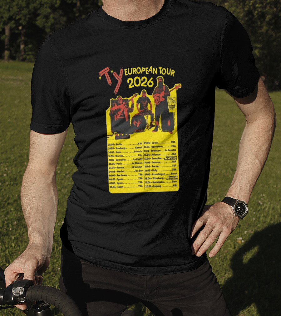 TY European Tour 2026 Band Tour Dates T-Shirt