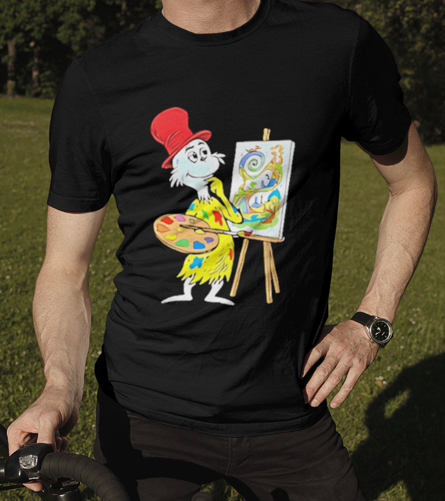 Sam I Am Red Hat Palette Painting Easel Whimsical Scene T-Shirt