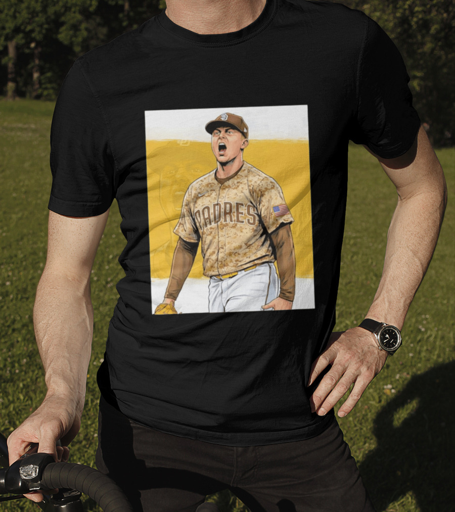 San Diego Padres Camouflage Uniform With Nike And American Flag T-Shirt