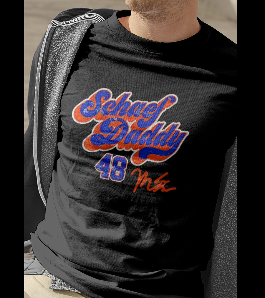 Schaef Daddy 48 Blue Orange Script Signature T-Shirt
